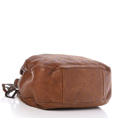 Christian Dior Lambskin Cannage Drawstring Bag Brown 4 of 16