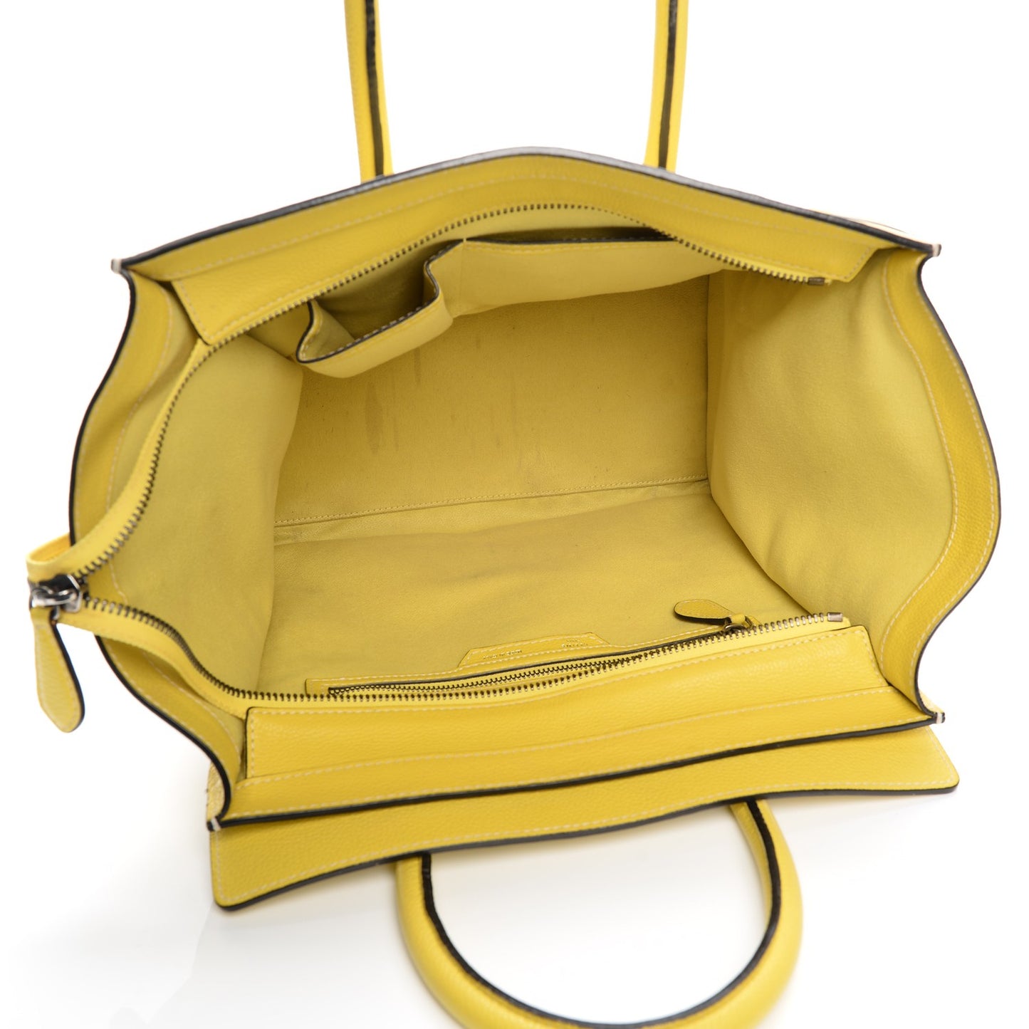 Drummed Calfskin Mini Luggage Citron