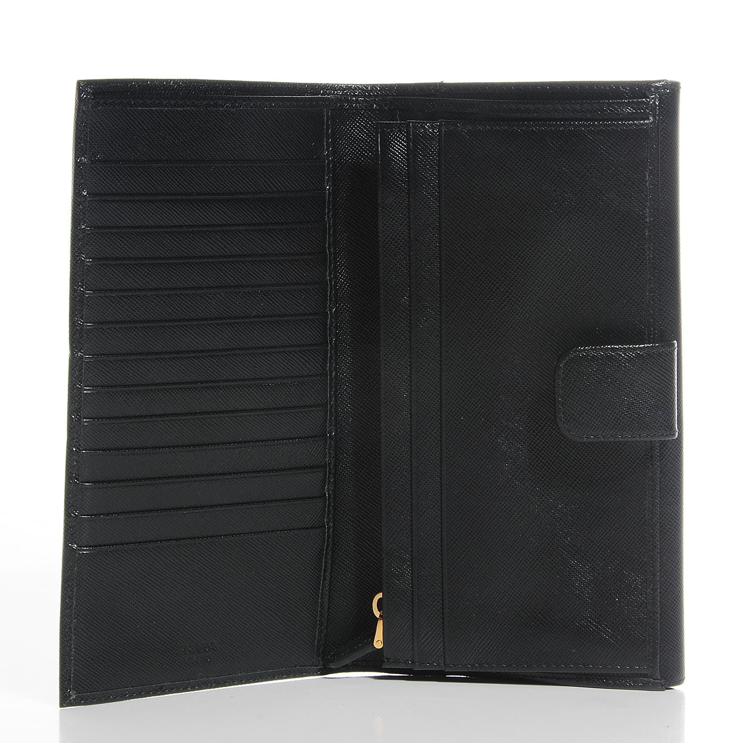 Prada Saffiano Metal Continental Flap Wallet Nero Black 5 of 8