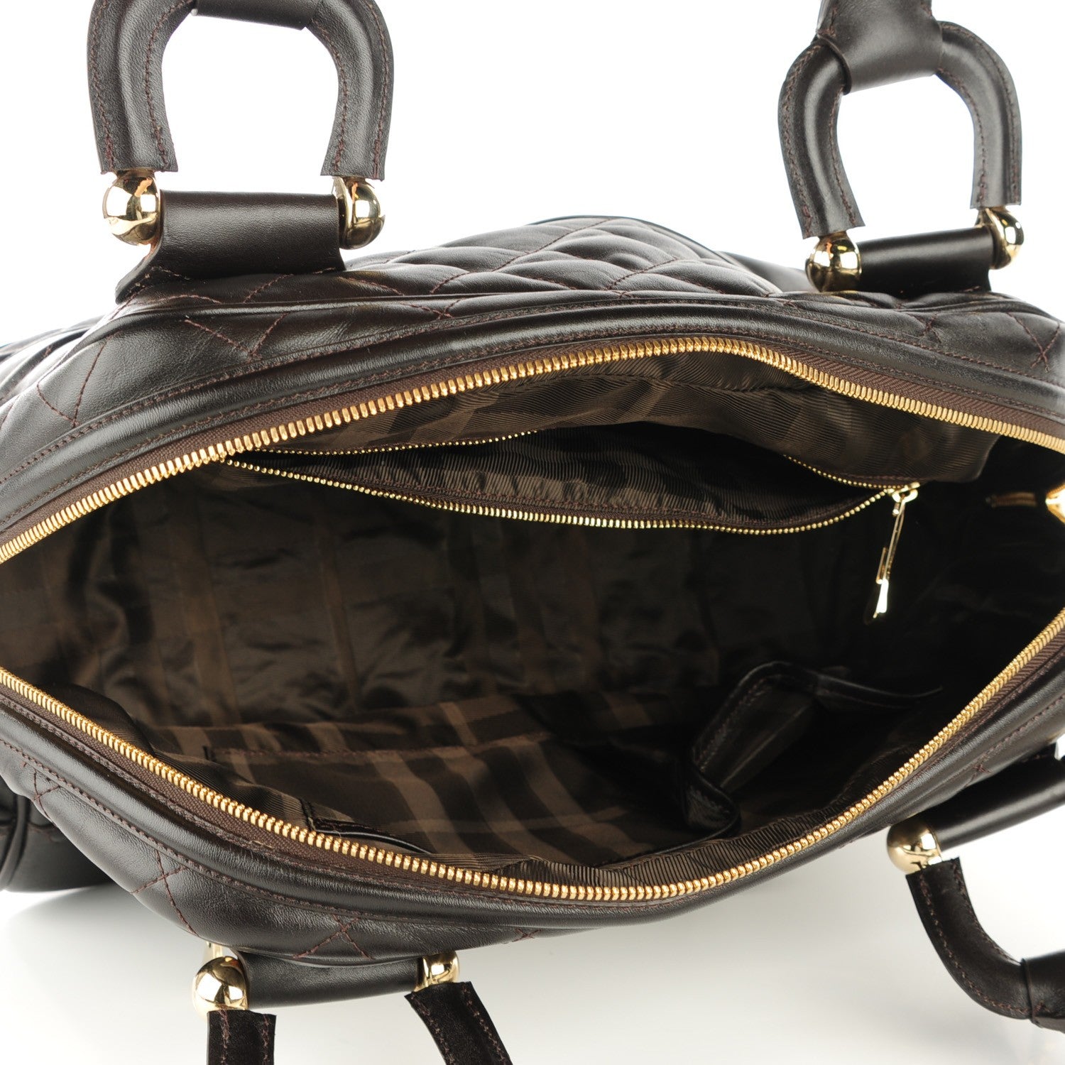 Burberry Lambskin Quilted Westbury Tote Dark Brown 5 of 8