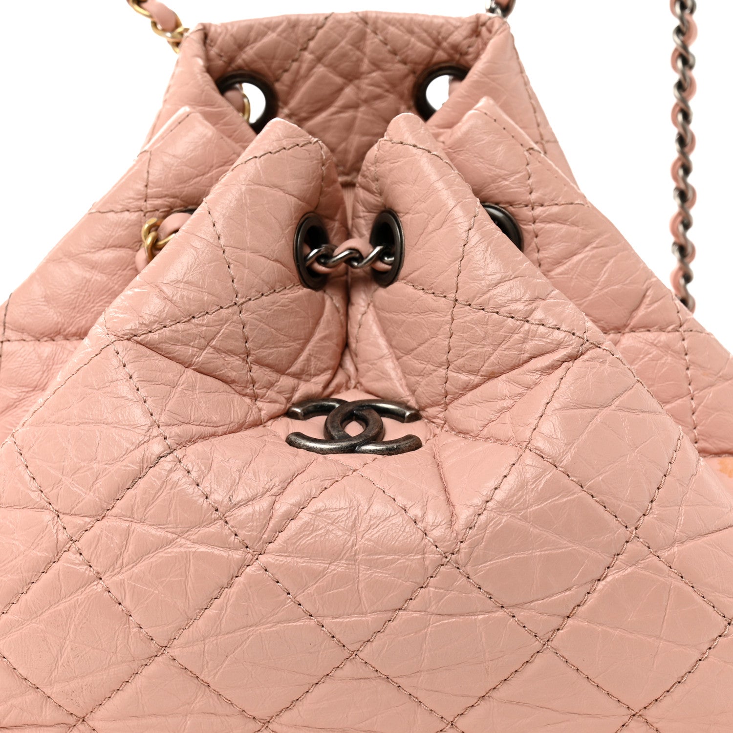 Chanel Aged Calfskin Quilted Small Gabrielle Backpack Pink 8 of 12