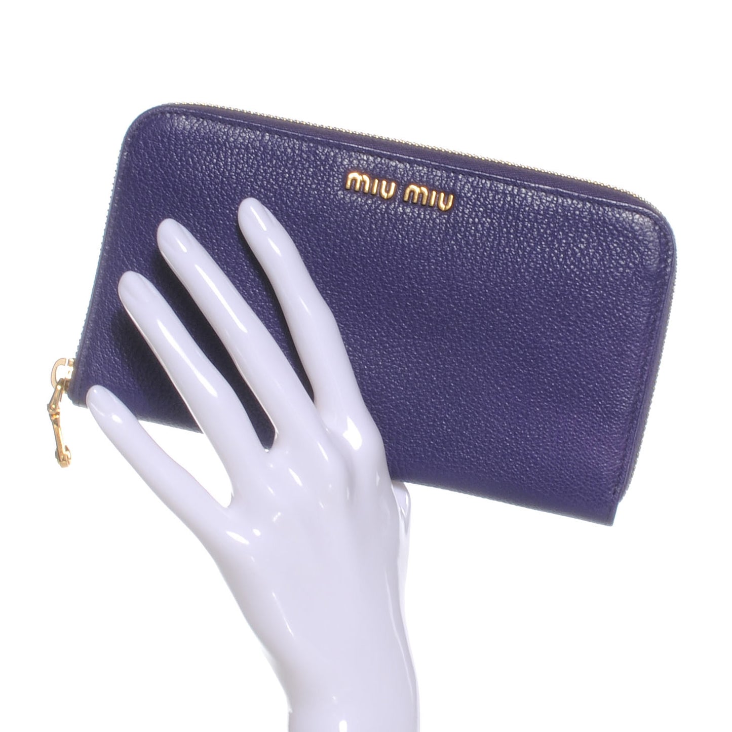 Leather Madras Zip Around Wallet Viola