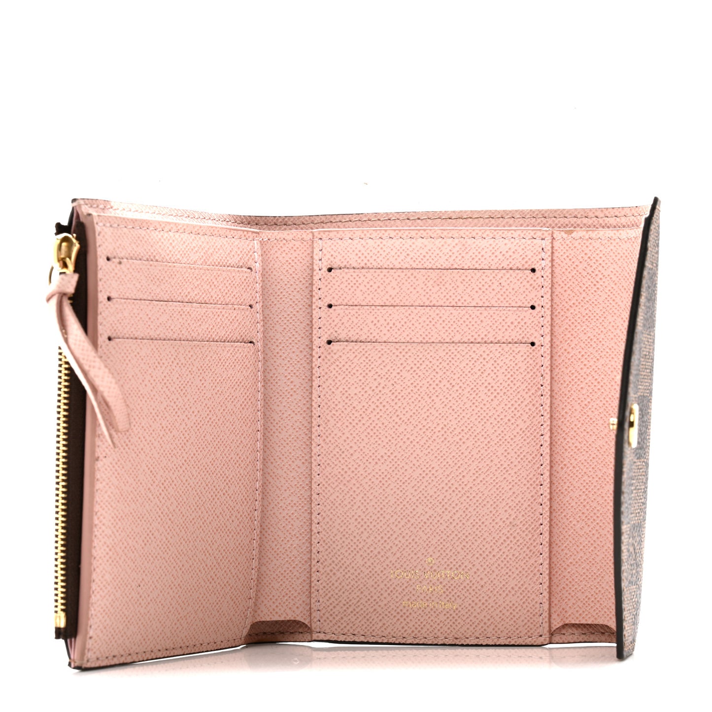 Damier Ebene Victorine Wallet Rose Ballerine
