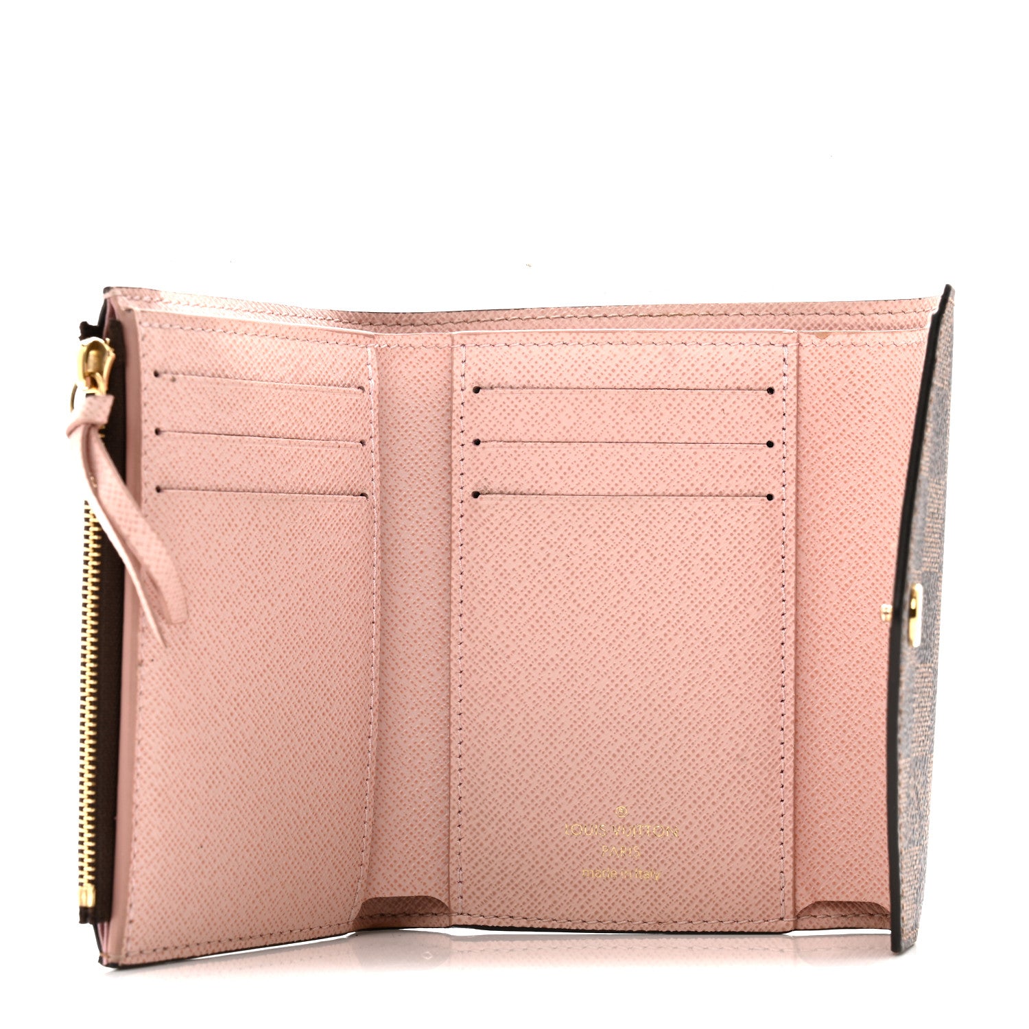 Louis Vuitton Damier Ebene Victorine Wallet Rose Ballerine 5 of 9