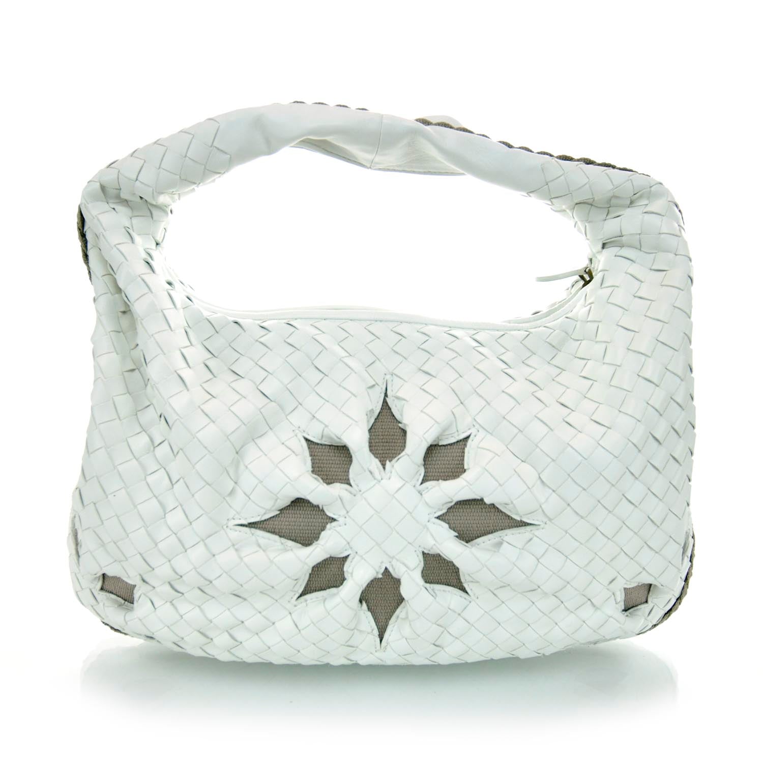 Bottega Veneta Nappa Intrecciato Flower Medium Veneta Hobo White 1 of 11