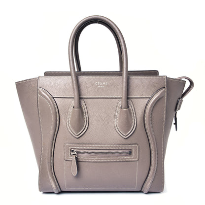 Celine Drummed Calfskin Micro Luggage Souris 1 of 8