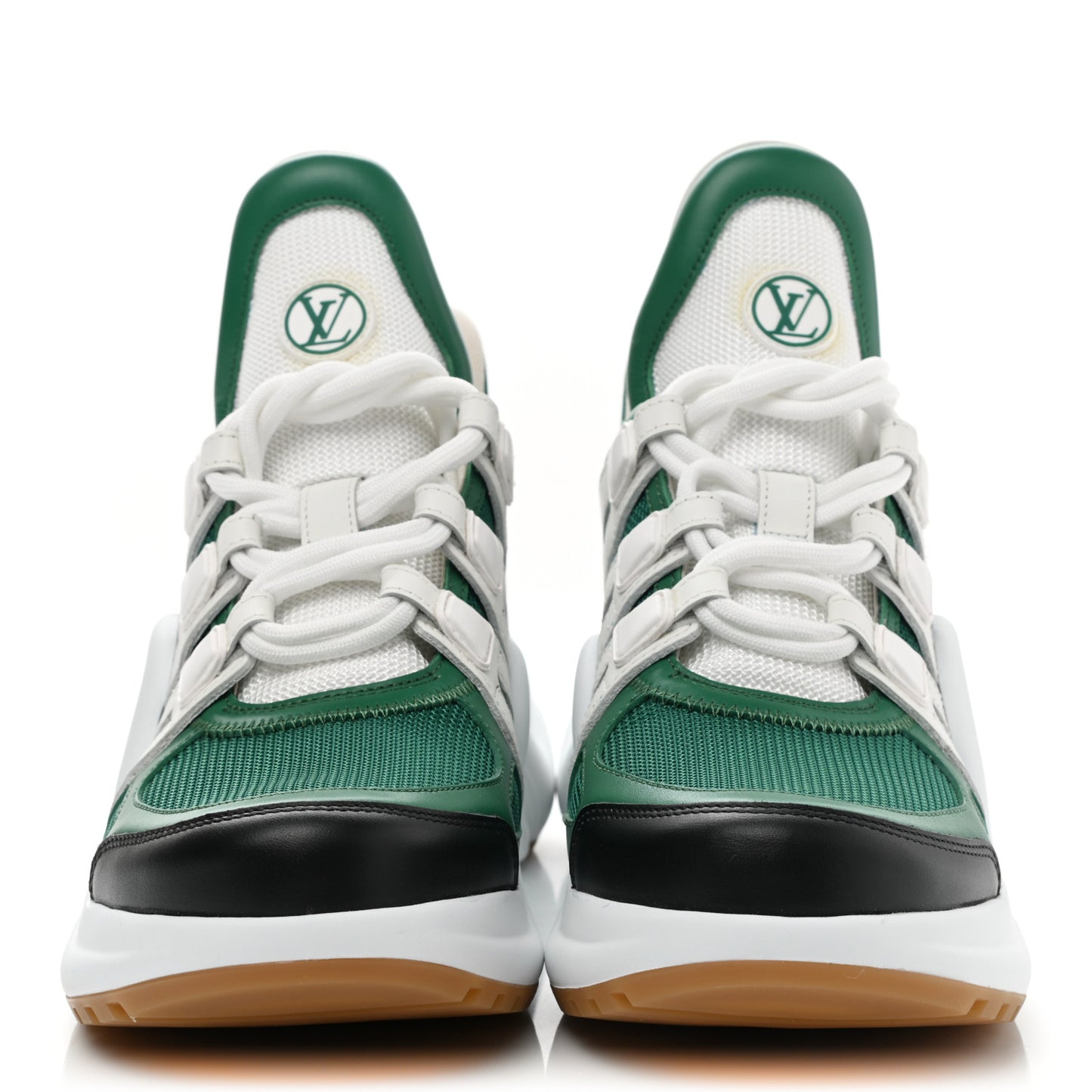 Calfskin Technical Nylon LV Archlight Sneakers 37 Green