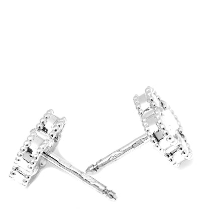 Van Cleef & Arpels 18K White Gold Mother of Pearl Sweet Alhambra Earrings 4 of 6