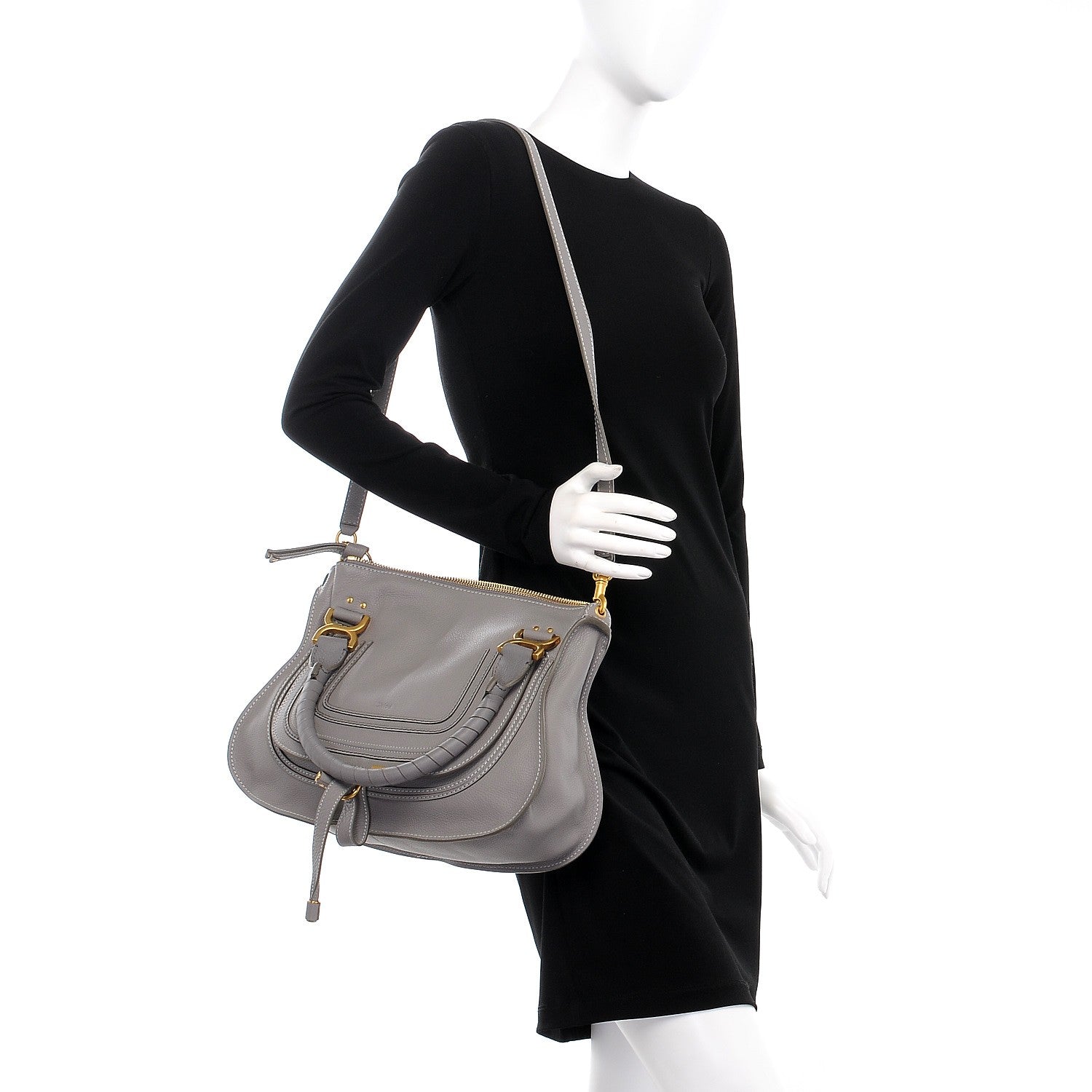 Chloe Calfskin Medium Marcie Satchel Cashmere Grey 2 of 12
