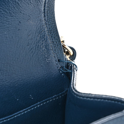Chanel Metallic Caviar Quilted Jumbo Double Flap Dark Blue 12 of 15