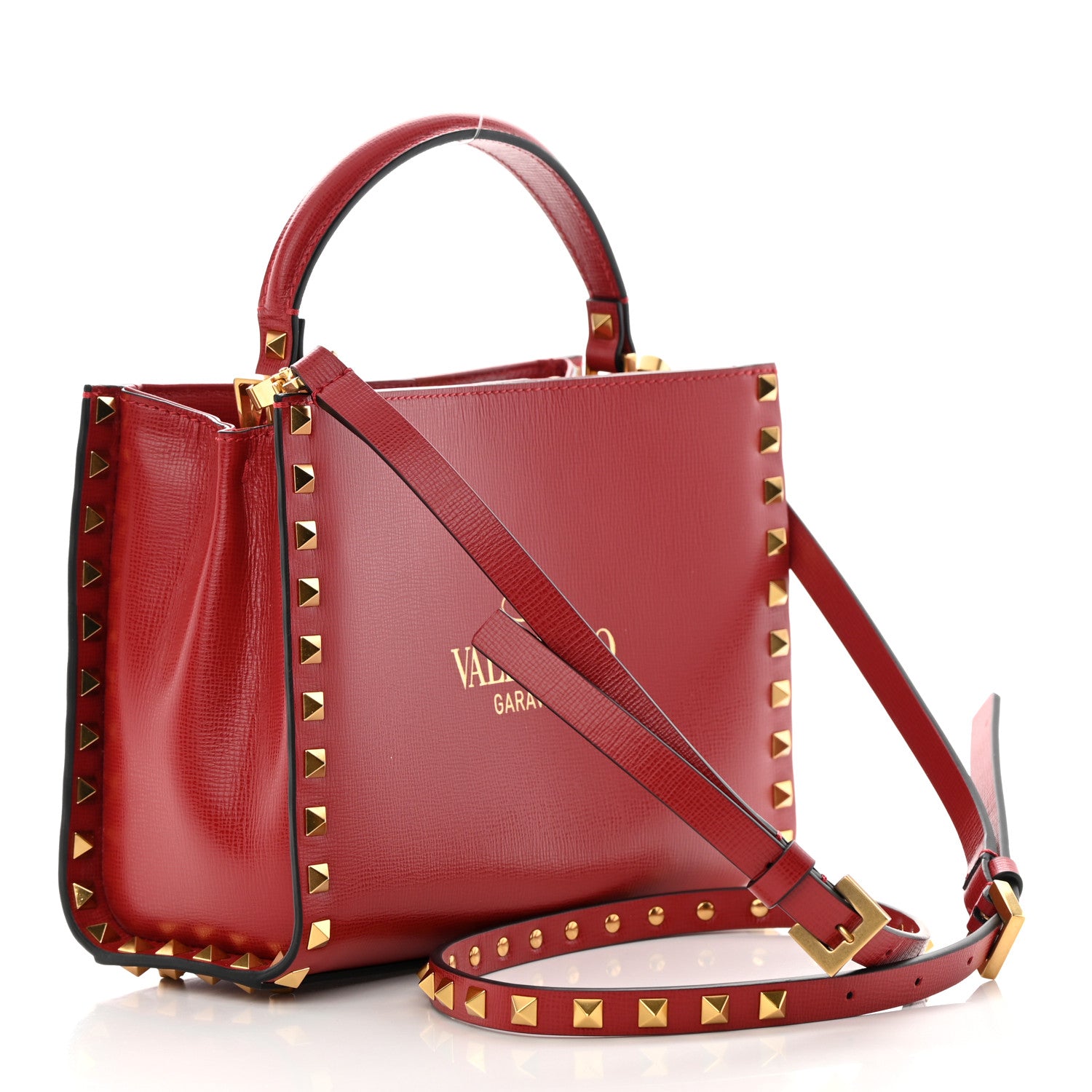 Valentino Garavani Vitello Small Rockstud Alcove Top-Handle Bag Rosso Valentino 3 of 12
