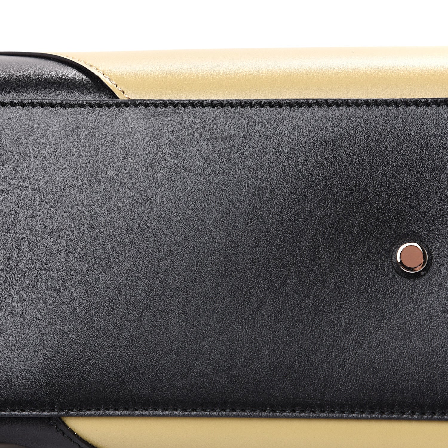 Gucci Smooth Calfskin Diagonal Striped Medium Zumi Top Handle Bag Black Beige 9 of 10