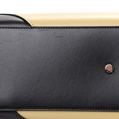 Gucci Smooth Calfskin Diagonal Striped Medium Zumi Top Handle Bag Black Beige 9 of 10
