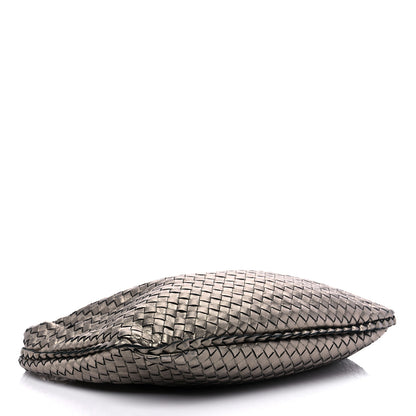 Bottega Veneta Metallic Nappa Intrecciato Medium Veneta Hobo Pewter 3 of 5