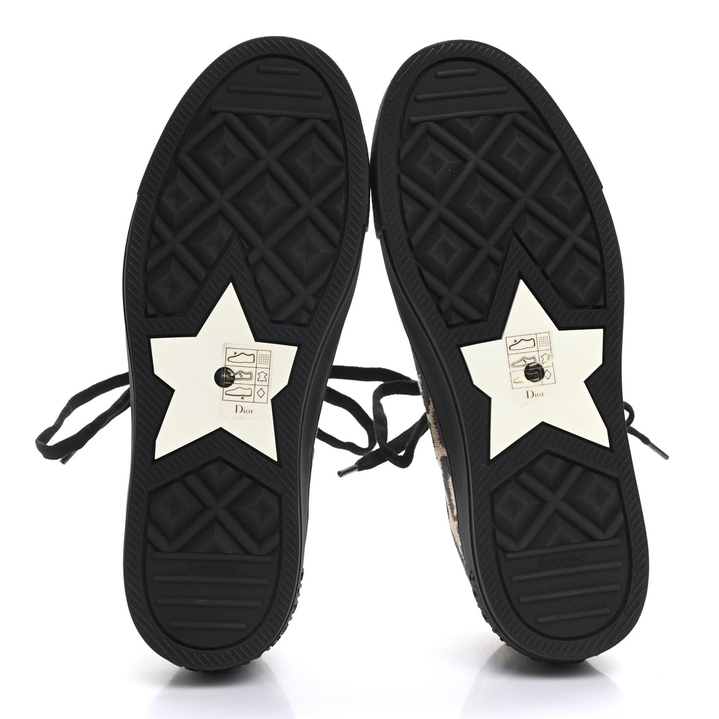 Cotton Mizza Embroidered Walk'N'Dior Low Top Sneakers 37.5 Natural Black