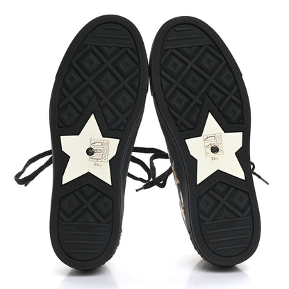 Christian Dior Cotton Mizza Embroidered Walk'N'Dior Low Top Sneakers 37.5 Natural Black 5 of 8