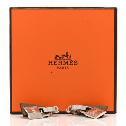 Hermes Palladium Swift O'Kelly Earrings Etoupe 5 of 5