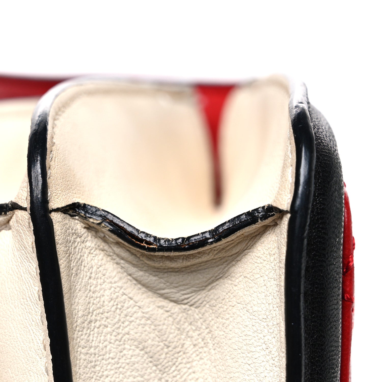 Chanel Lambskin Quilted Tri-Color Flap Red White Black 10 of 10