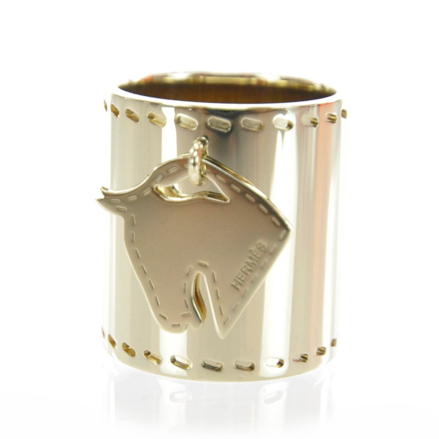 Tete de Cheval Horse Scarf Ring Gold