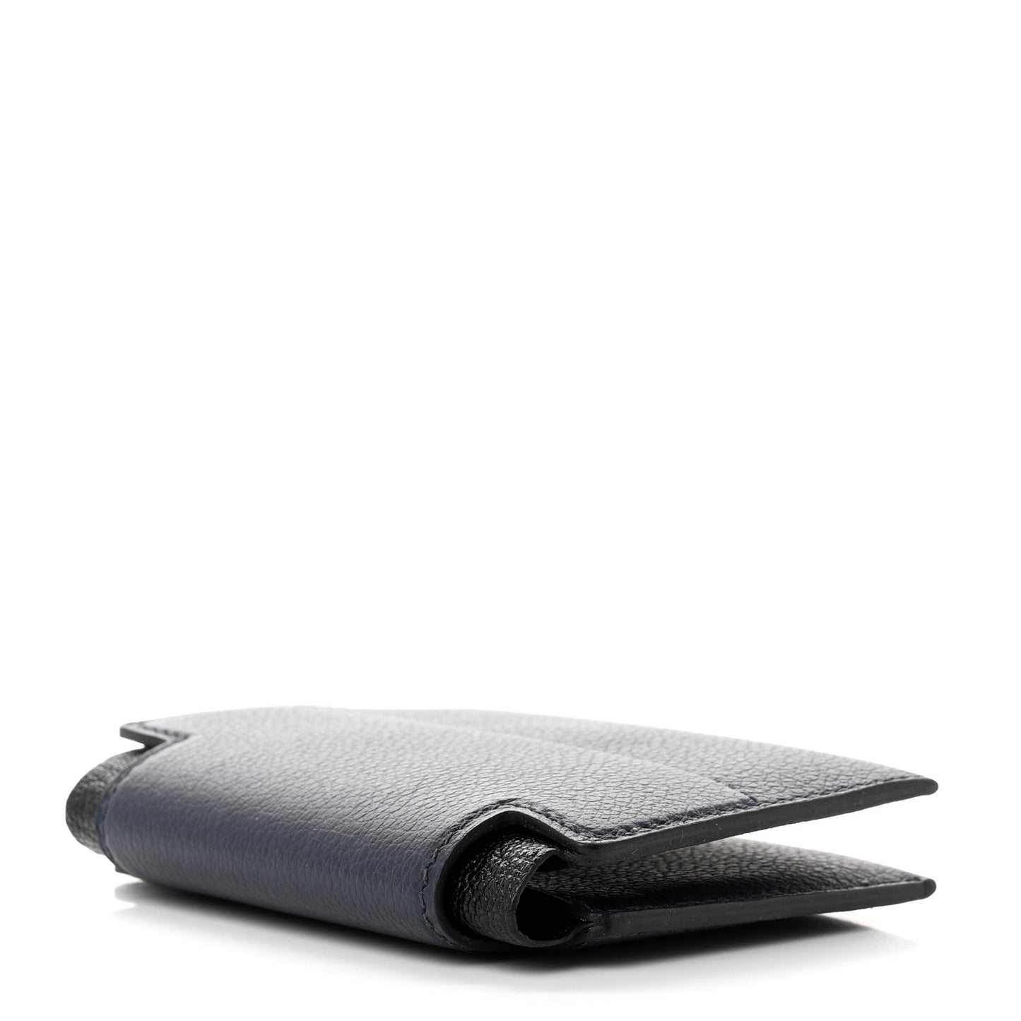 Evercolor Chevre Mysore Open Vertical Card Holder Bleu Nuit Black