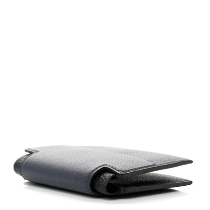 Hermes Evercolor Chevre Mysore Open Vertical Card Holder Bleu Nuit Black 4 of 6