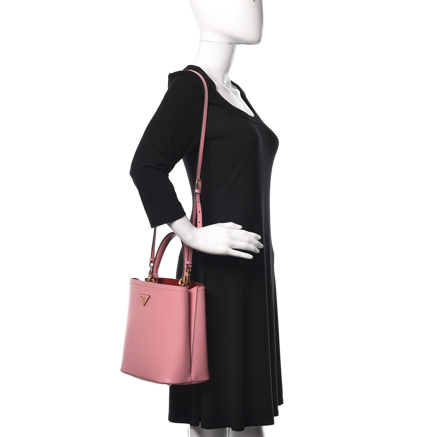 Saffiano Cuir Medium Panier Bucket Bag Petalo Fuoco