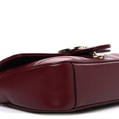 Gucci Calfskin Matelasse Mini GG Marmont Shoulder Bag Rosso Ancora 8 of 9