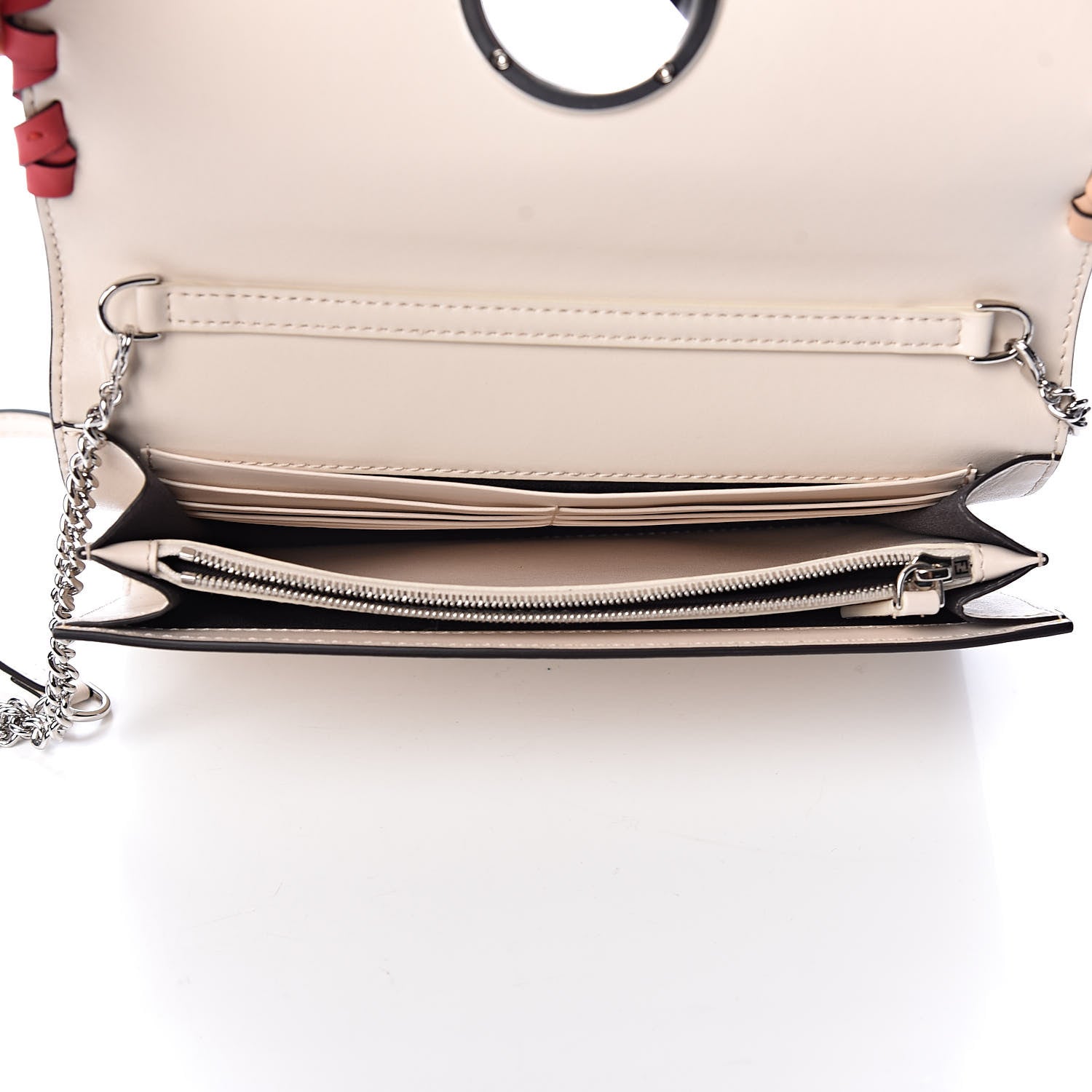Fendi Vitello Liberty F is Fendi Whipstitch Bow Wallet On Chain Camelia Multicolor 5 of 11