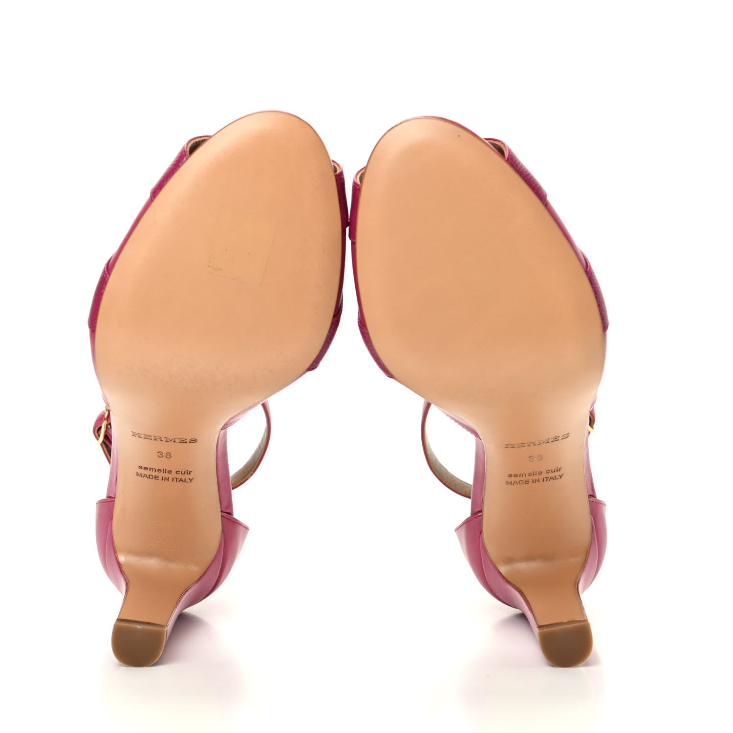 Hermes Calfskin Epsom Krystal Sandals 38 Fuchsia 6 of 10