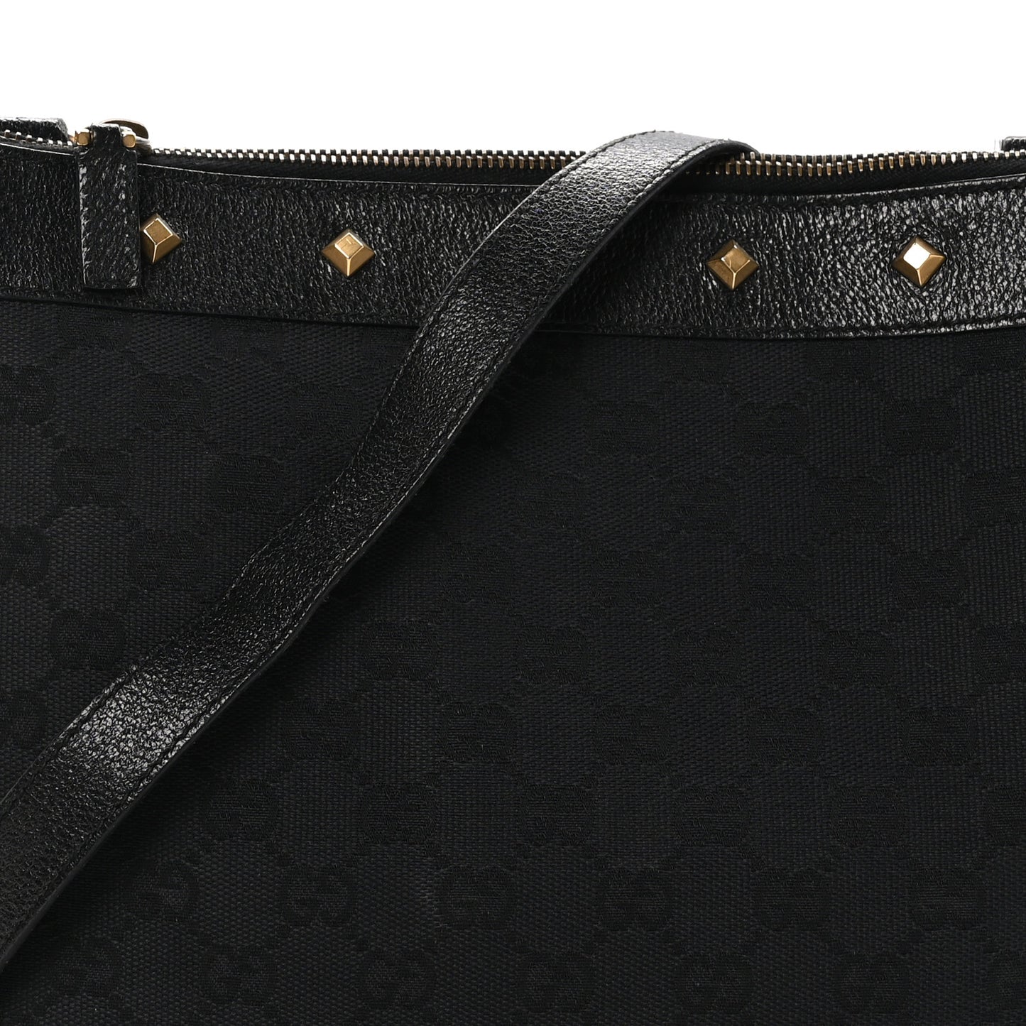 Monogram Studded Messenger Black