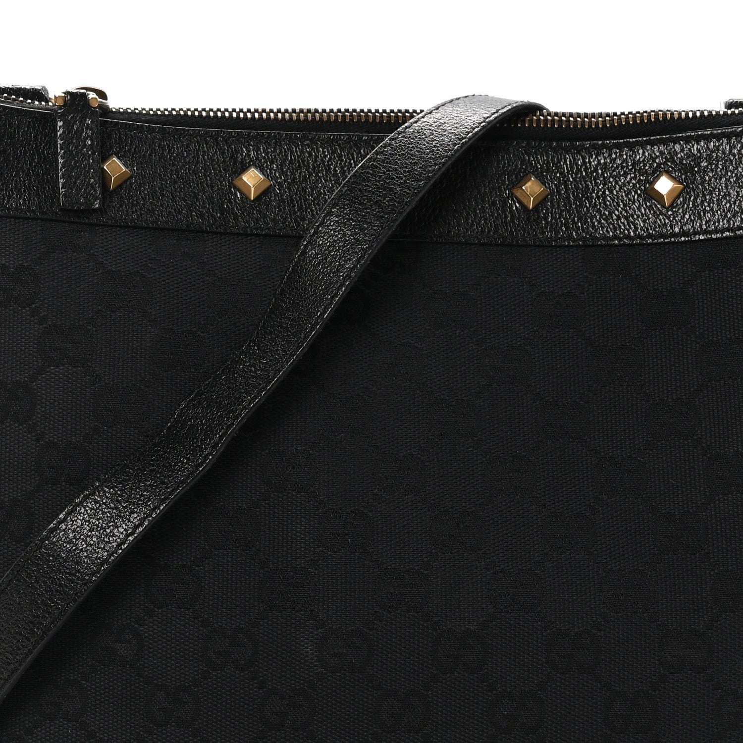 Gucci Monogram Studded Messenger Black 8 of 12