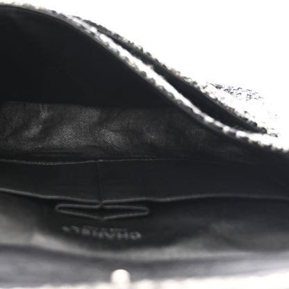 Chanel Tweed Quilted Medium Double Flap Beige White Black 5 of 12