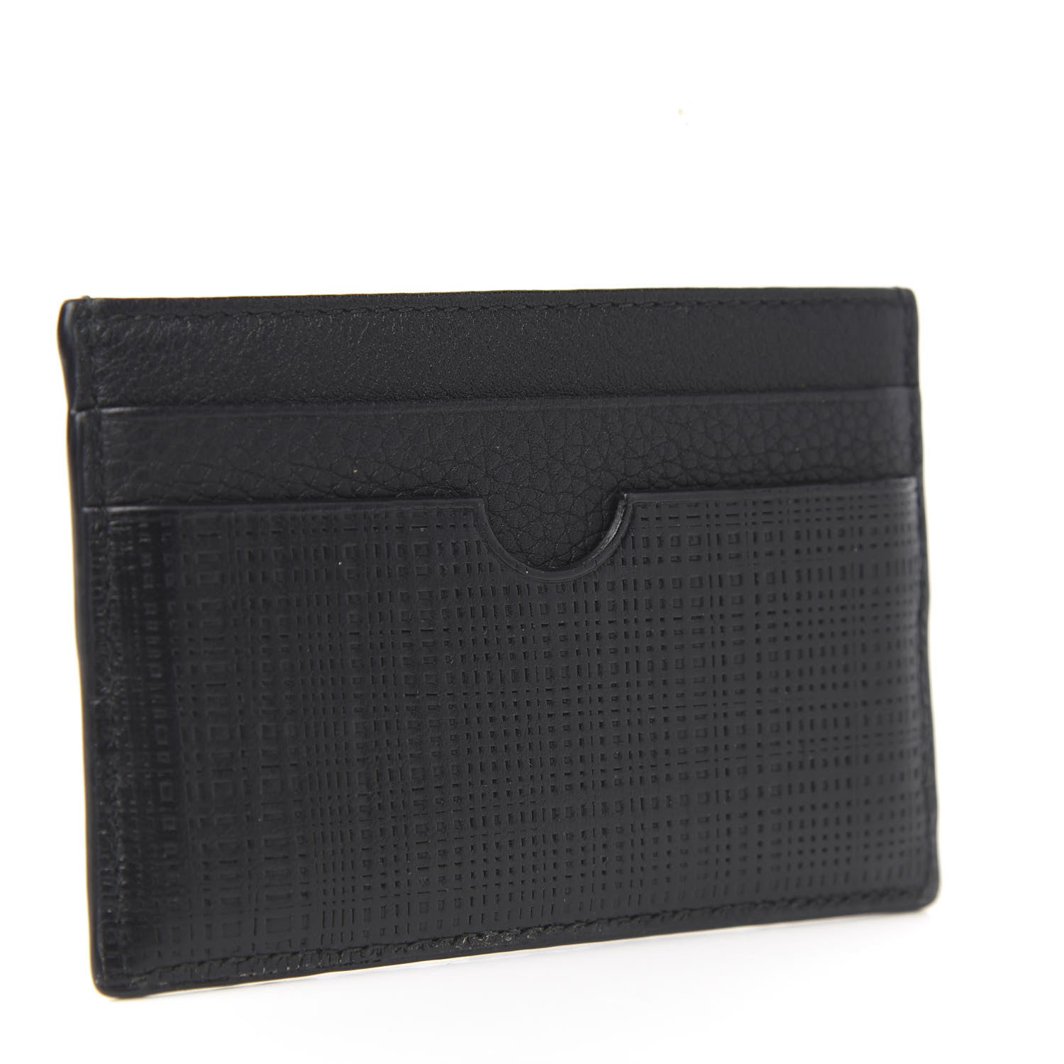 Loewe Calfskin Embossed Puzzle Plain Card Holder Black 2 of 6