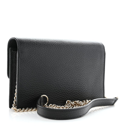 Gucci Dollar Calfskin Interlocking G Chain Wallet Black 3 of 8