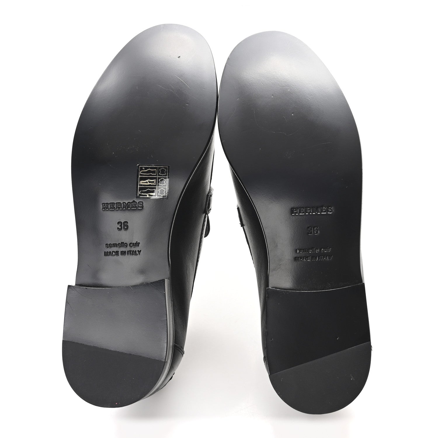 Hermes Calfskin Womens Destin Loafers 36 Black 6 of 10