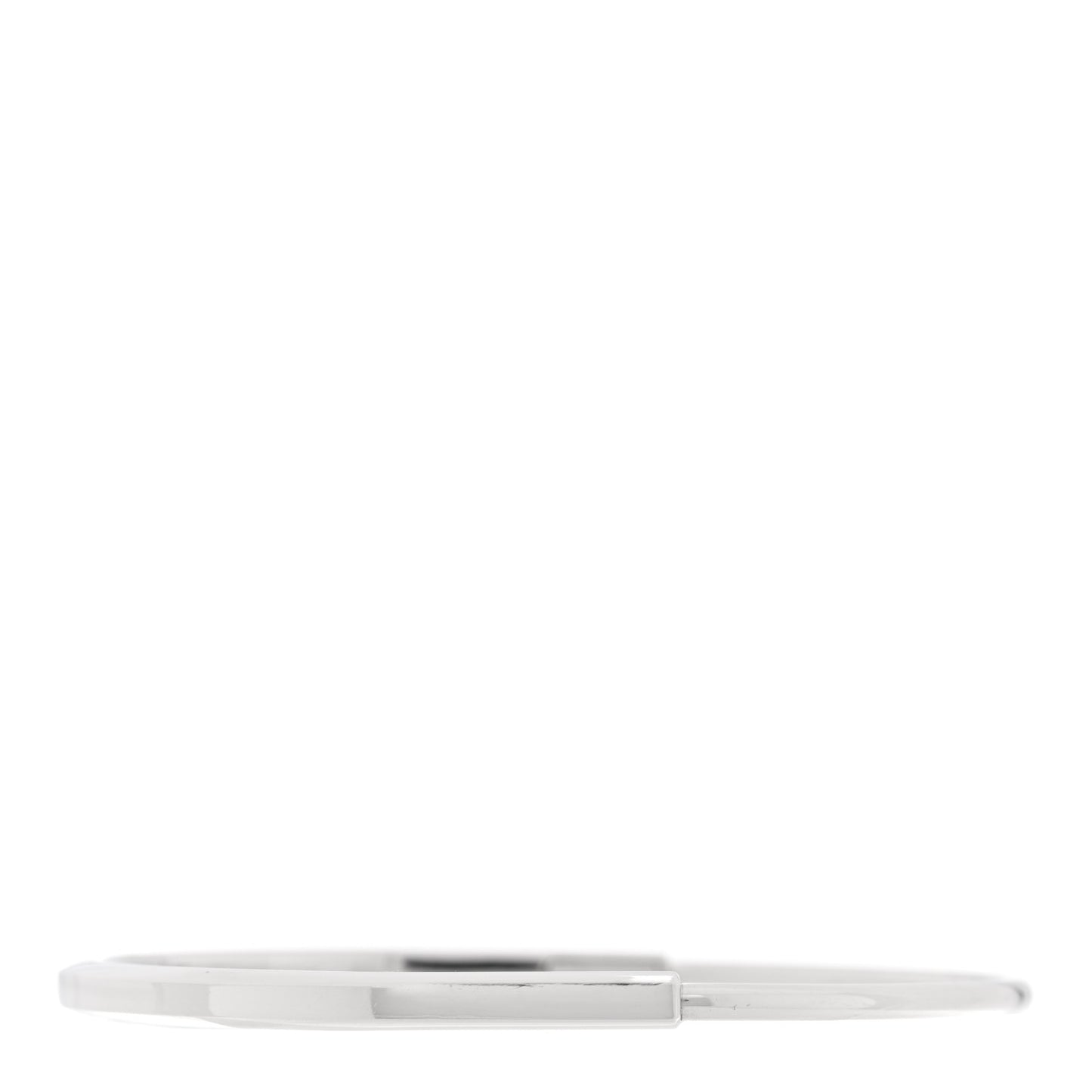 18K White Gold Lock Narrow Bangle Bracelet