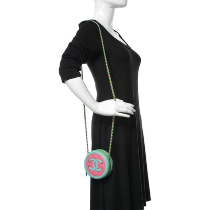 Chanel Caviar Quilted Round Filigree Crossbody Pink Blue Green 2 of 8