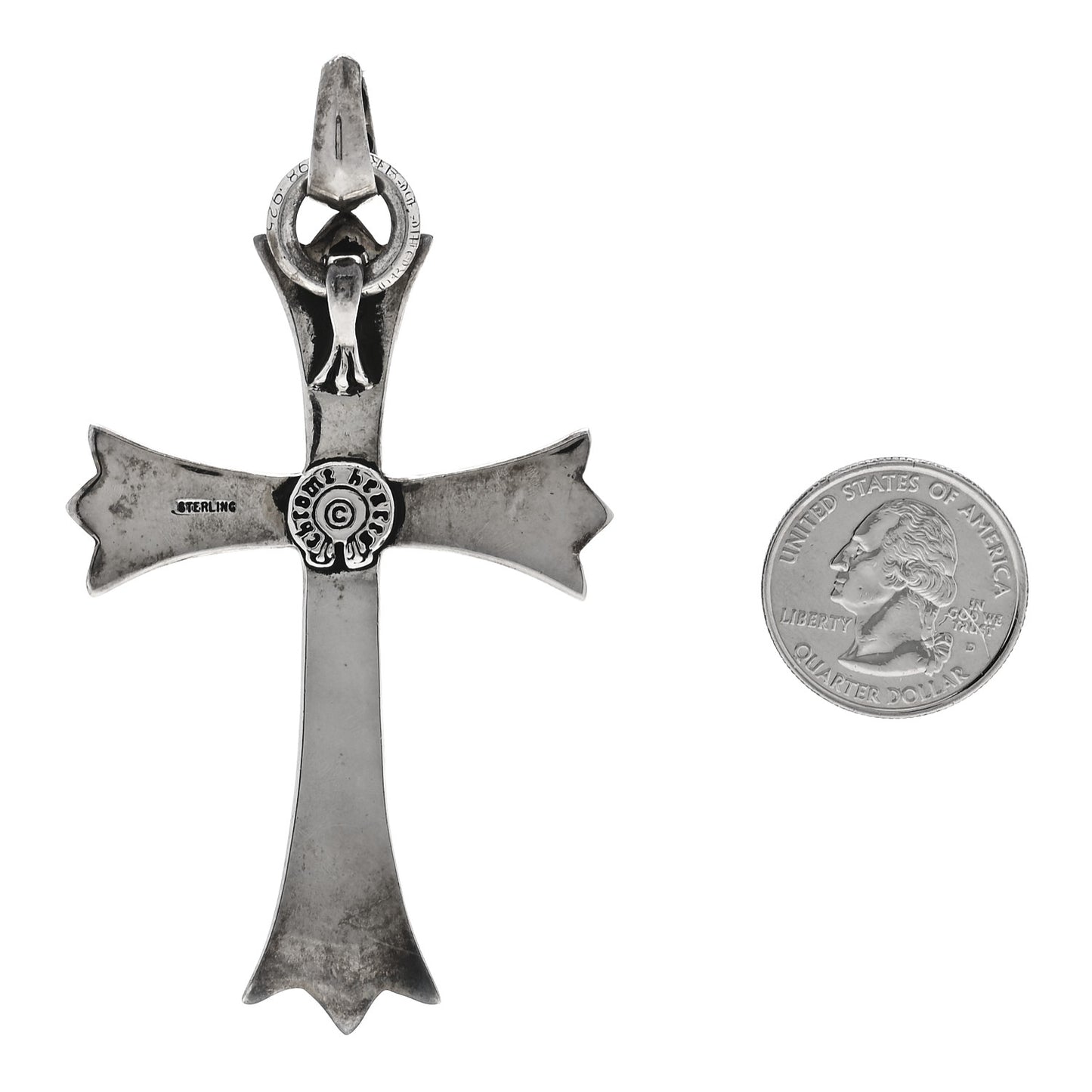 Sterling Silver Large Double Cross Pendant
