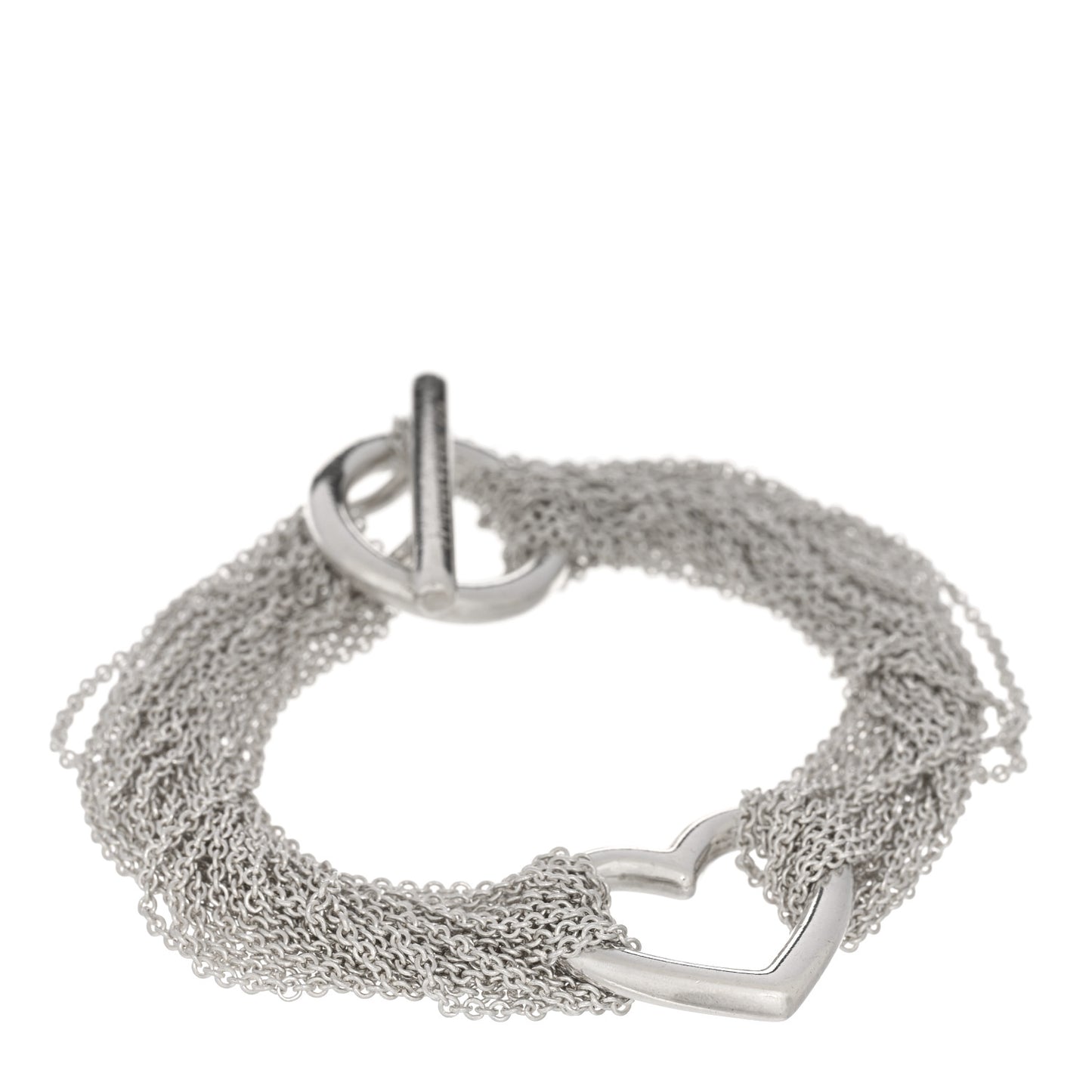 Sterling Silver Heart Mesh Bracelet