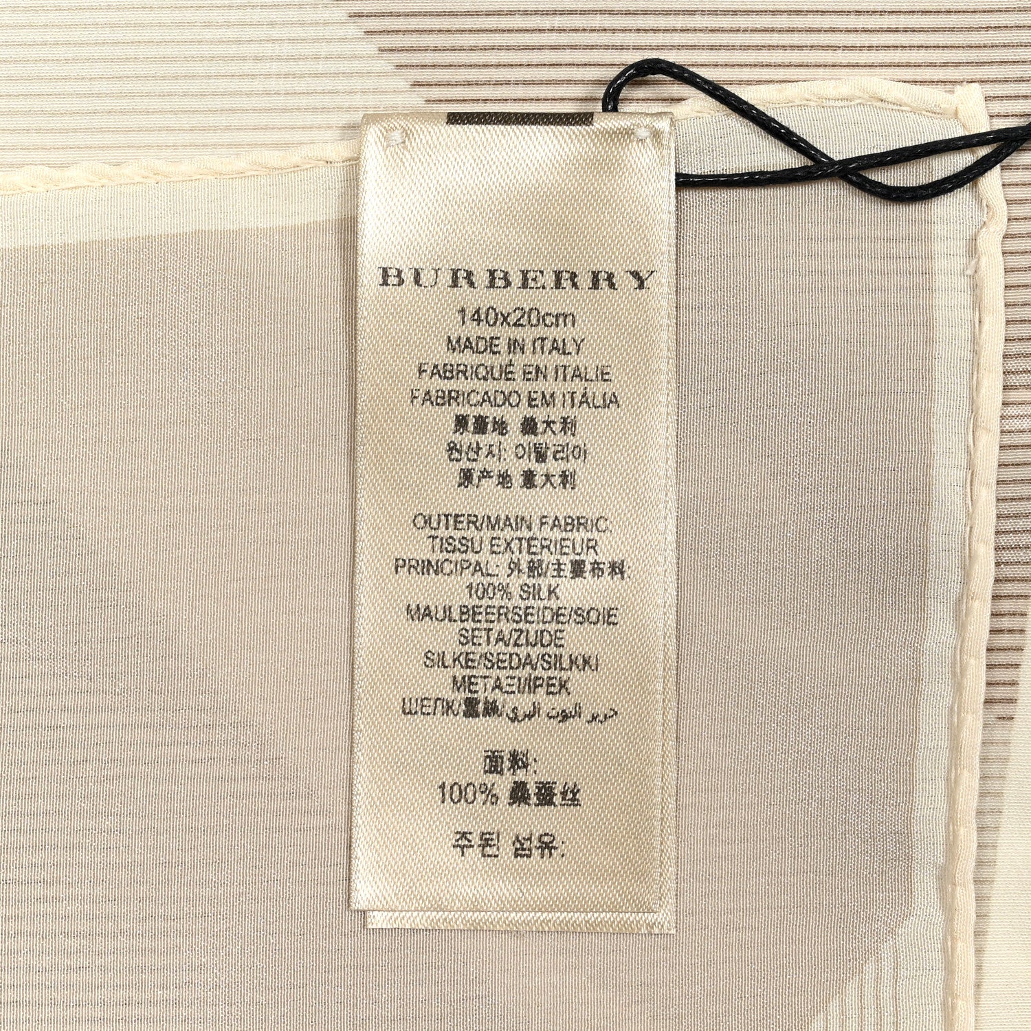 Burberry Silk Check Lightweight Scarf Archive Beige 4 of 4