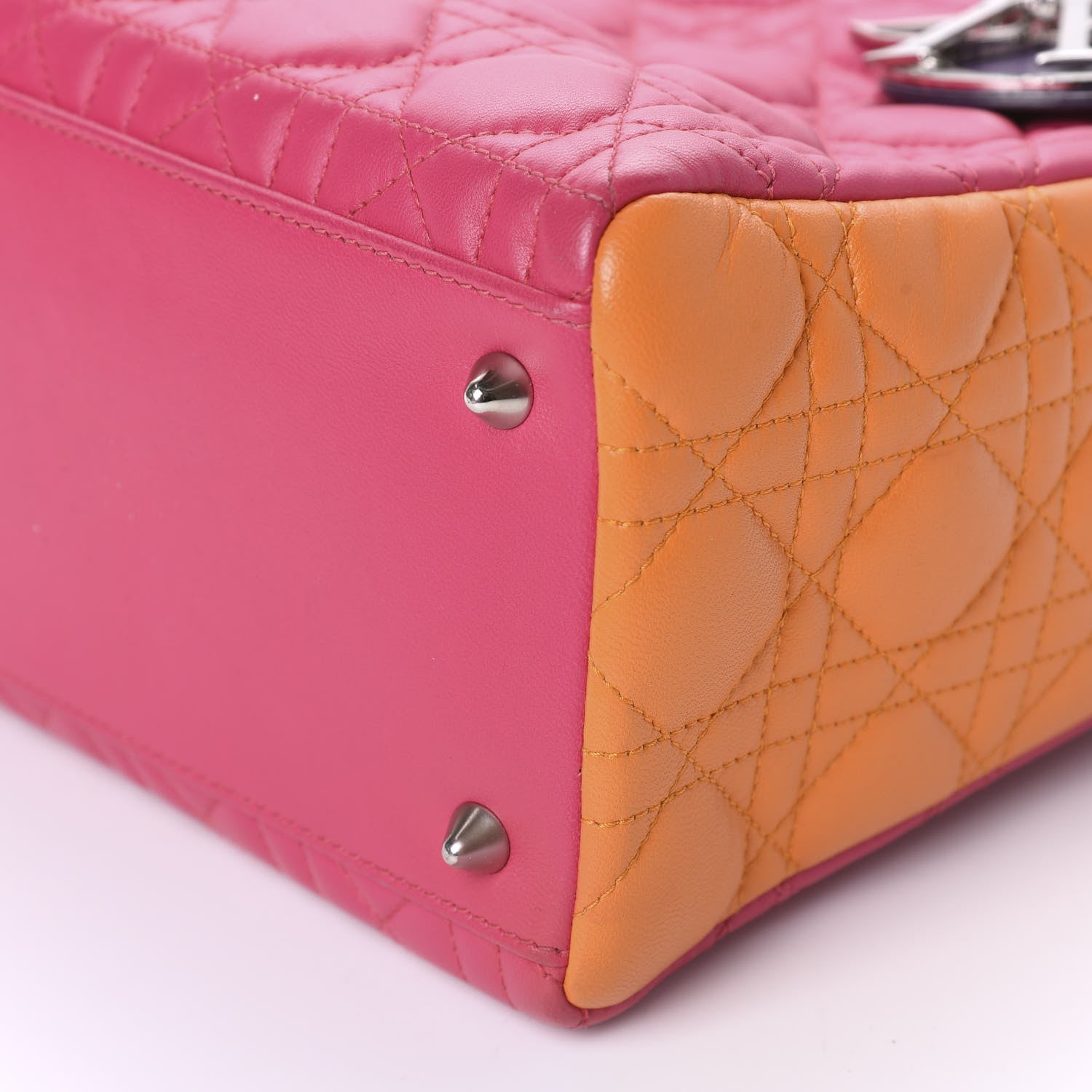 Christian Dior Lambskin Cannage Medium Tri-Color Lady Dior Pink 7 of 10