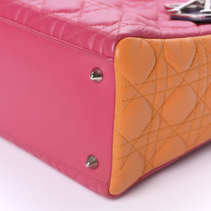 Christian Dior Lambskin Cannage Medium Tri-Color Lady Dior Pink 7 of 10