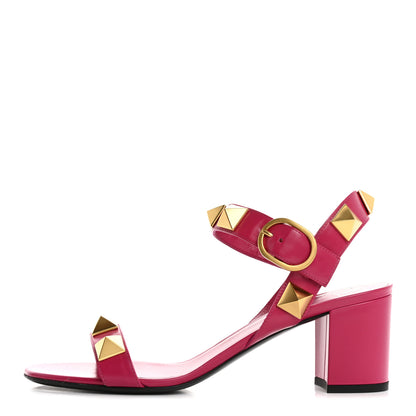 Valentino Garavani Calfskin Roman Stud 60mm Sandals 40 Blossom 1 of 12