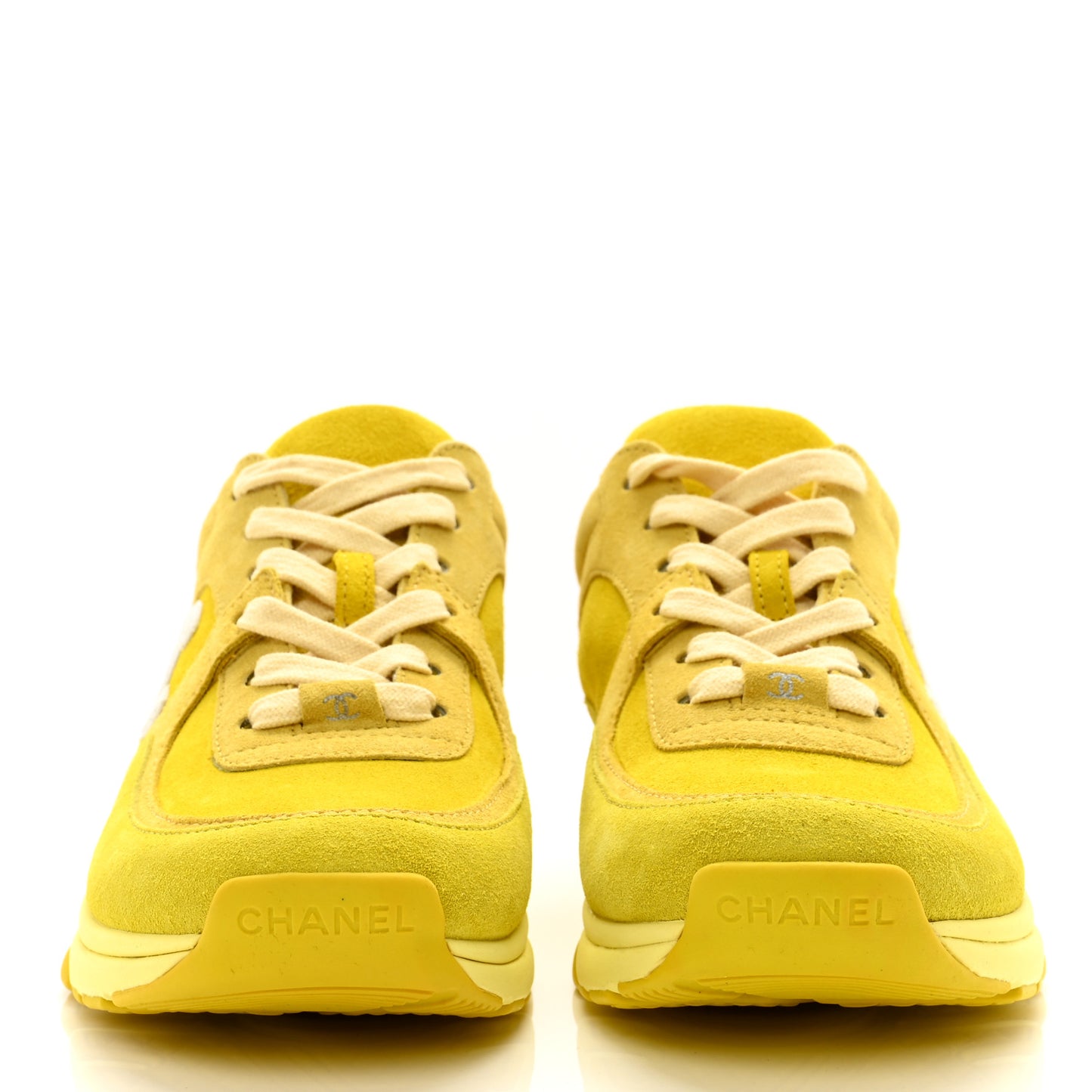 Suede Calfskin CC Sneakers 38 Yellow