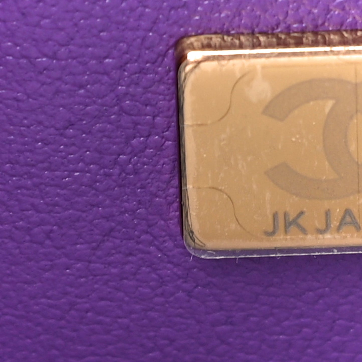 Lambskin Quilted Mini Top Handle Rectangular Flap Dark Purple