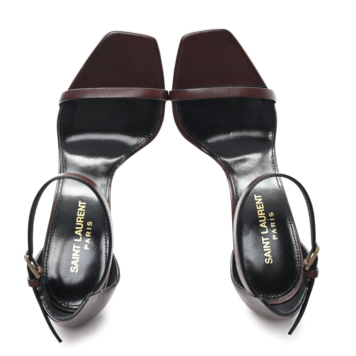 Saint Laurent Calfskin Opyum Sandals 36.5 Brown 2 of 10