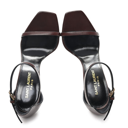 Saint Laurent Calfskin Opyum Sandals 36.5 Brown 2 of 10