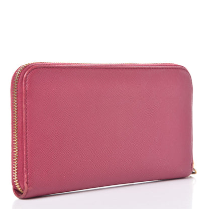 Prada Saffiano Zip Around Wallet Peonia 3 of 12
