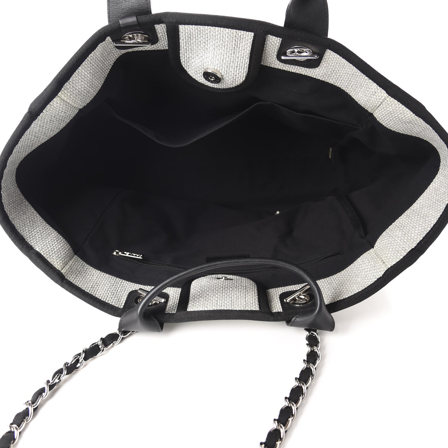 Chanel Canvas Medium Deauville Tote Grey 6 of 12