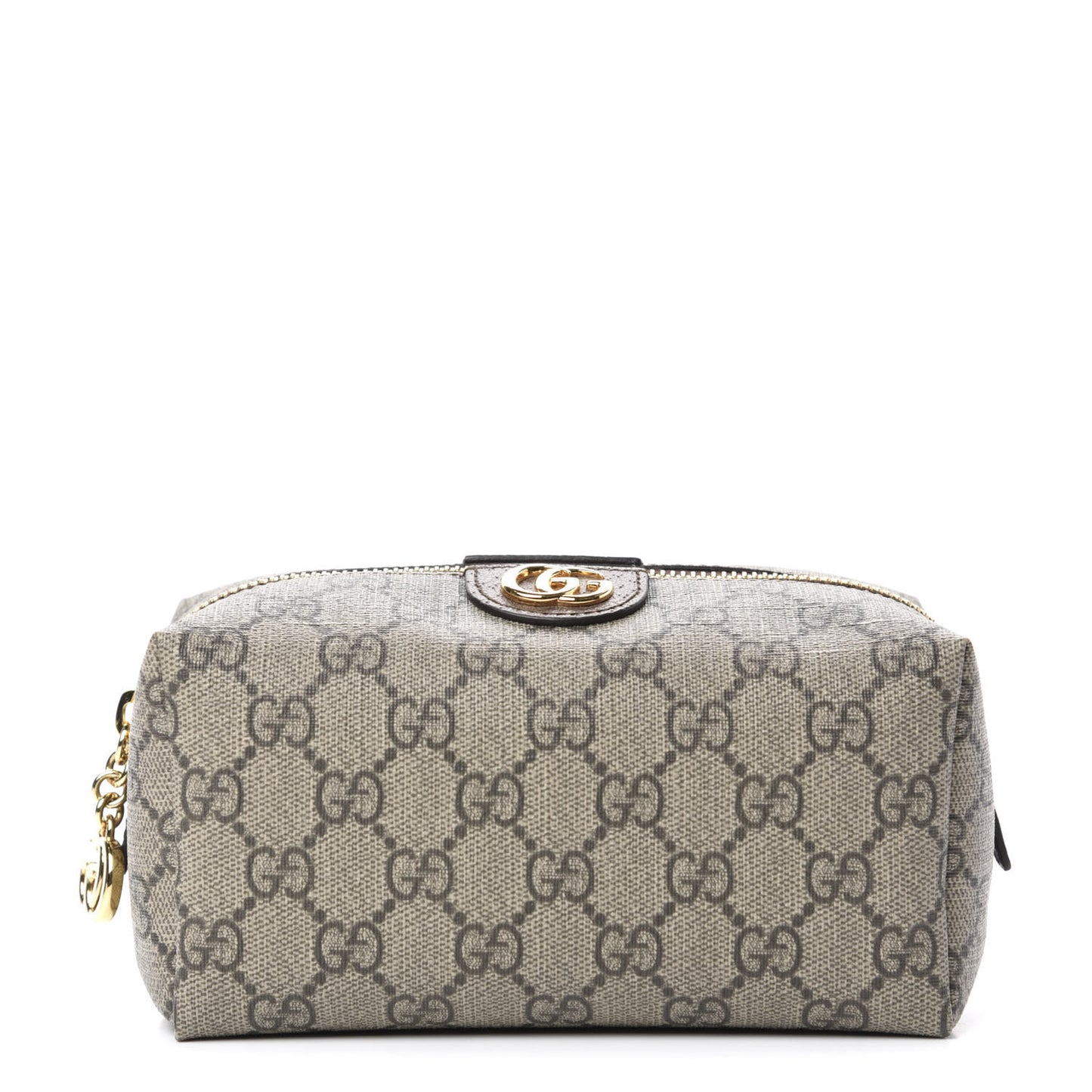 Soft GG Supreme Monogram Calfskin Medium Ophidia Cosmetic Case Beige Ebony New Acero